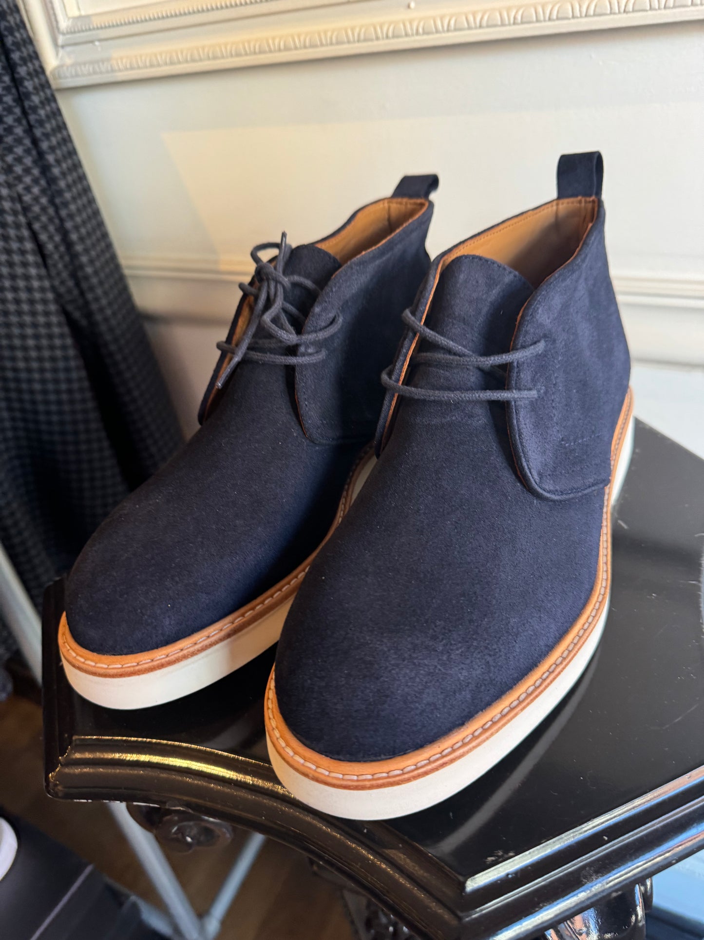 ETERI Navy Suede Chukaa Boots