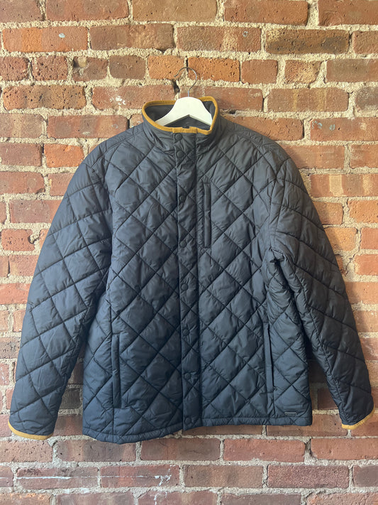 Men’s Black Quilted Jacket with Contrast Trim