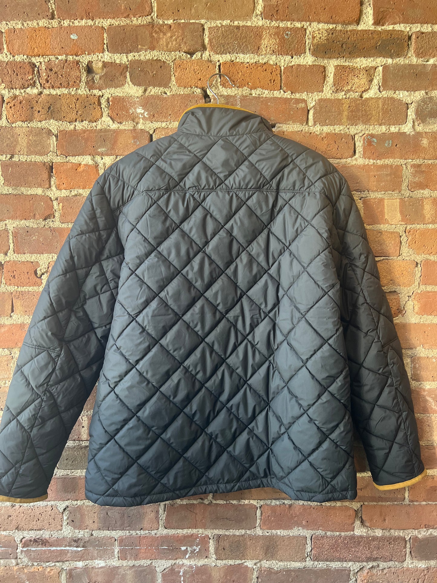 Men’s Black Quilted Jacket with Contrast Trim