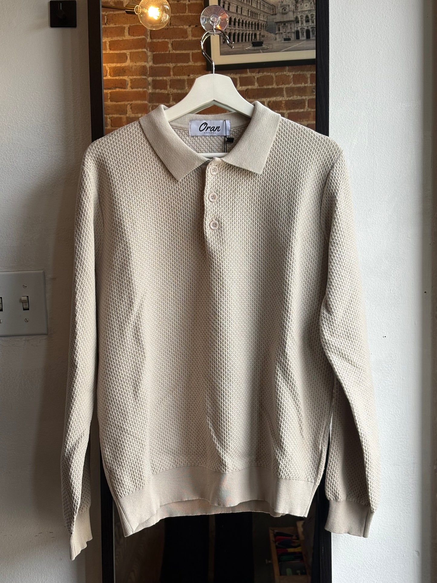 Beige Collared Long Sleeve