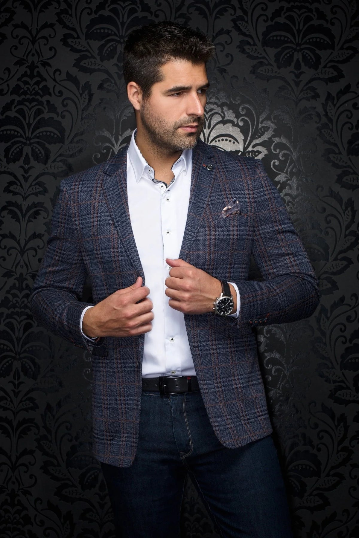 Navy Plaid Blazer