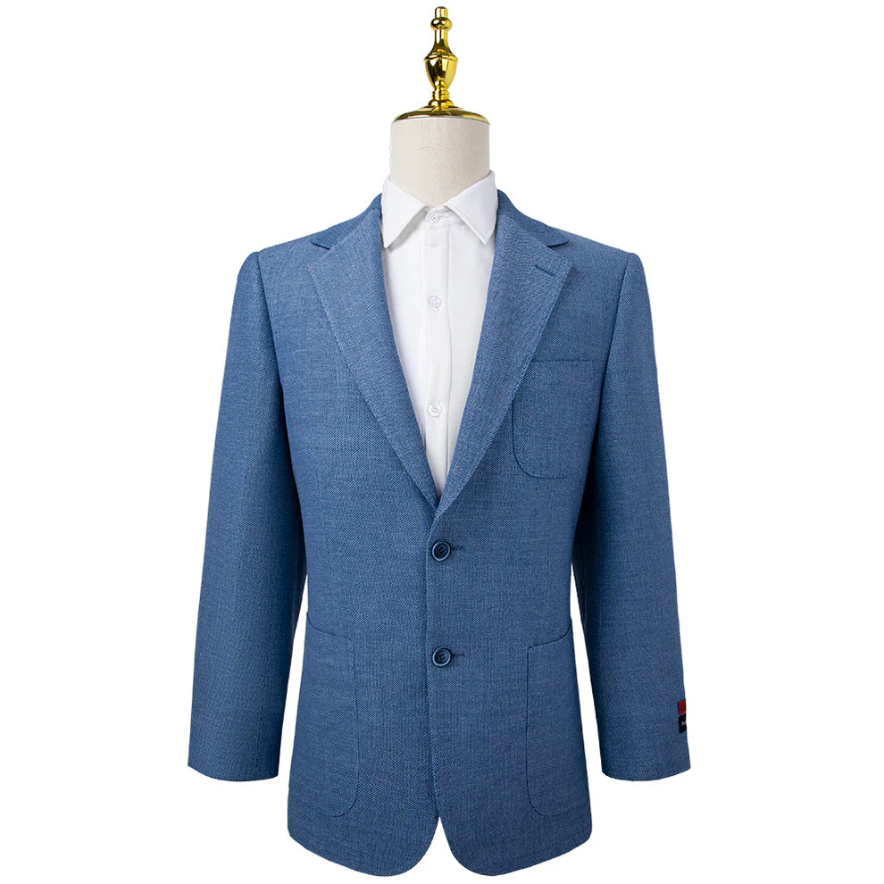 Oran Sharkskin Stretch Blue Sport Jacket – Sharp & Refined