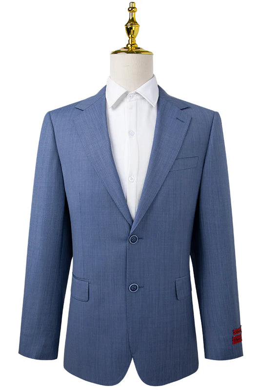 Oran Slate Blue Sharkskin Suit