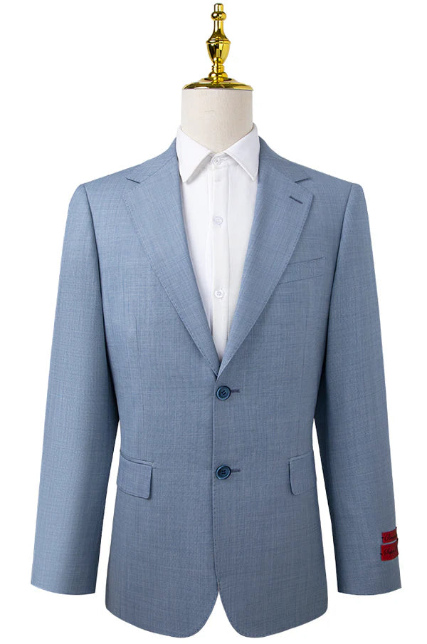 Oran Lite Blue Sharkskin Suit