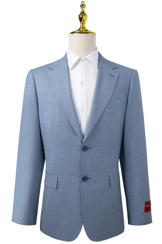 Oran Lite Blue Sharkskin Suit